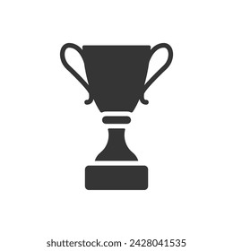 trophy icon of glyph style design vector template