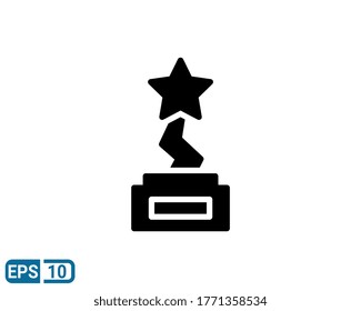 trophy icon in glyph style isolated on white background. EPS 10