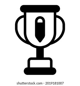 Trophy icon with glyph style. Suitable for website design, logo, app and UI. Based on the size of the icon in general, so it can be reduced.