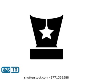 trophy icon in glyph style. vector illustration for graphic design, website, UI isolated on white background. EPS 10