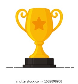 Trophy icon. The golden trophy is the achievement of the winner of the sporting event.