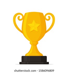 Trophy icon. The golden trophy is the achievement of the winner of the sporting event.