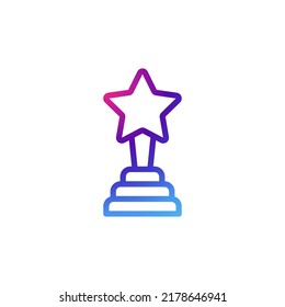 Trophy icon with gradient purple effect.