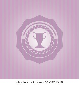 trophisches Symbol auf rosafarbenem Hintergrund
