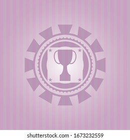 trophisches Symbol auf rosafarbenem Hintergrund