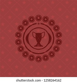 trophy icon inside badge with red background