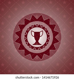 trophy icon inside badge with red background