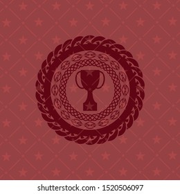 trophy icon inside badge with red background