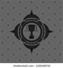 trophy icon inside black emblem