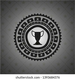 trophy icon inside black emblem