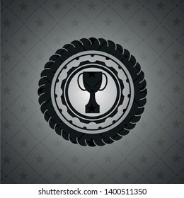 trophy icon inside black emblem