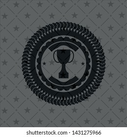 trophy icon inside black emblem