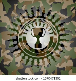 trophy icon inside camouflage emblem