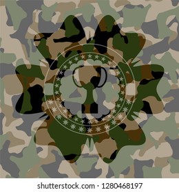 trophy icon inside camouflage texture