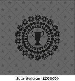 trophy icon inside dark emblem