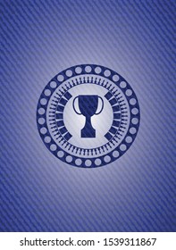 trophy icon inside emblem with jean high quality background
