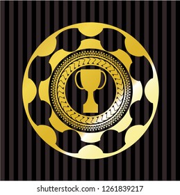 trophy icon inside gold badge