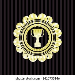 trophy icon inside gold badge or emblem