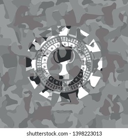 trophy icon inside grey camo texture