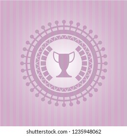 trophy icon inside pink icon or emblem