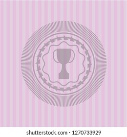 trophy icon inside pink icon or emblem