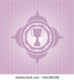 trophy icon inside pink icon or emblem