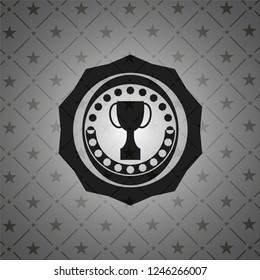 trophy icon inside realistic dark emblem
