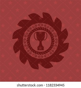 trophy icon inside red emblem