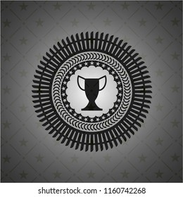 trophy icon inside retro style black emblem