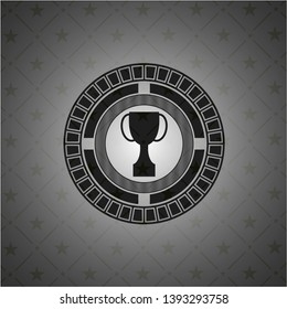 trophy icon inside retro style black emblem