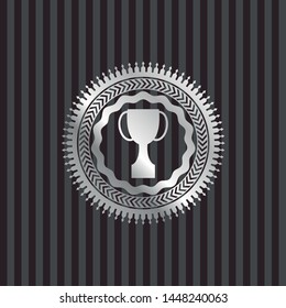 trophy icon inside silver badge