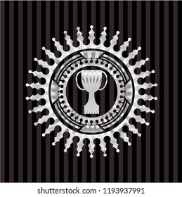 trophy icon inside silver emblem