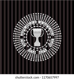 trophy icon inside silver shiny emblem