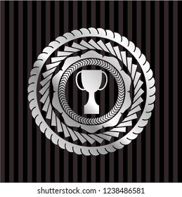 trophy icon inside silvery emblem
