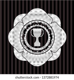 trophy icon inside silvery emblem
