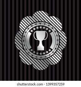 trophy icon inside silvery emblem
