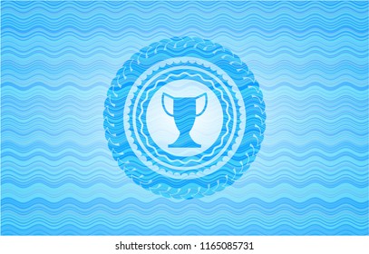 trophy icon inside water badge.