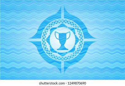 trophy icon inside water badge.