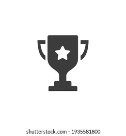 Icono de trofeo aislado en gráfico de vectores blanco y negro