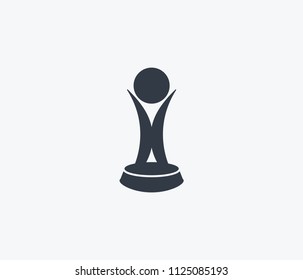 Trophy icon isolated on clean background. Trophy icon concept drawing icon in modern style. Vector illustration for your web mobile logo app UI design.