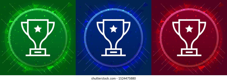 Trophy icon isolated on elegant modern design abstract buttons set illustration