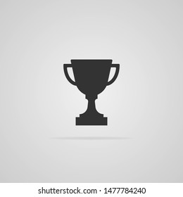 Trophy icon isolated on gray background. Flat style. Vector illustration.