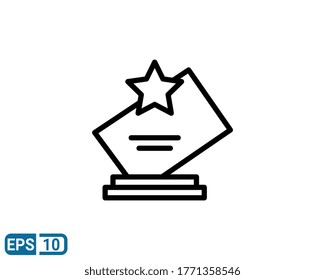 trophische Symbol einzeln auf weißem Hintergrund. Vektorgrafik im Linienstil. EPS10
