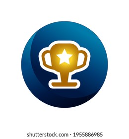 Icono de trofeo aislado en fondo blanco de la colección de carreras. Símbolo de trofeo moderno y moderno. Ilustración del vector EPS.8 EPS.10