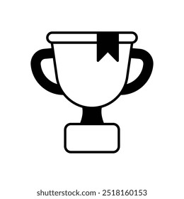 Icono de trofeo aislado sobre un fondo blanco. Ilustración vectorial.