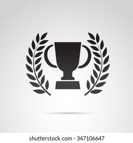 Trophy icon isolated on white background. Vector illustration.