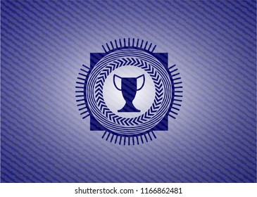 trophy icon with jean texture