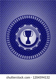 trophy icon with jean texture