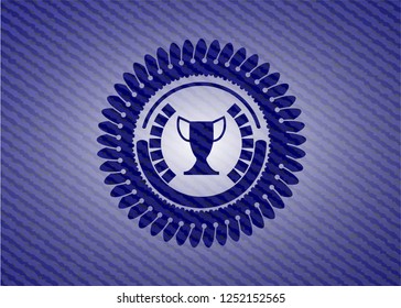 trophy icon with jean texture