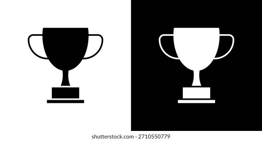 Icono de trofeo línea de arte editable trazo y colección sólida para el diseño App